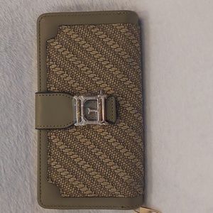 NWOT Textured Wallet with Zipper and Snap Flap